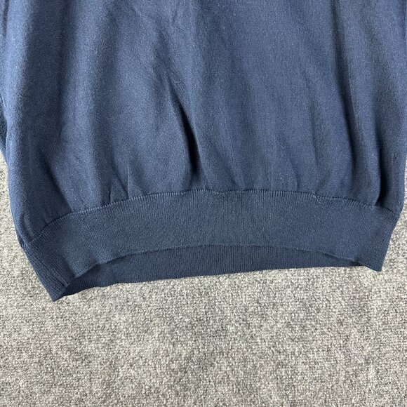 Cutter & Buck Sweater Womens Large V Neck Pullover Blue Supima Cotton Ribbed Hem - Picture 3 of 8